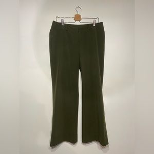 Retro Cuffed Wide Leg Deep Olive Trouser